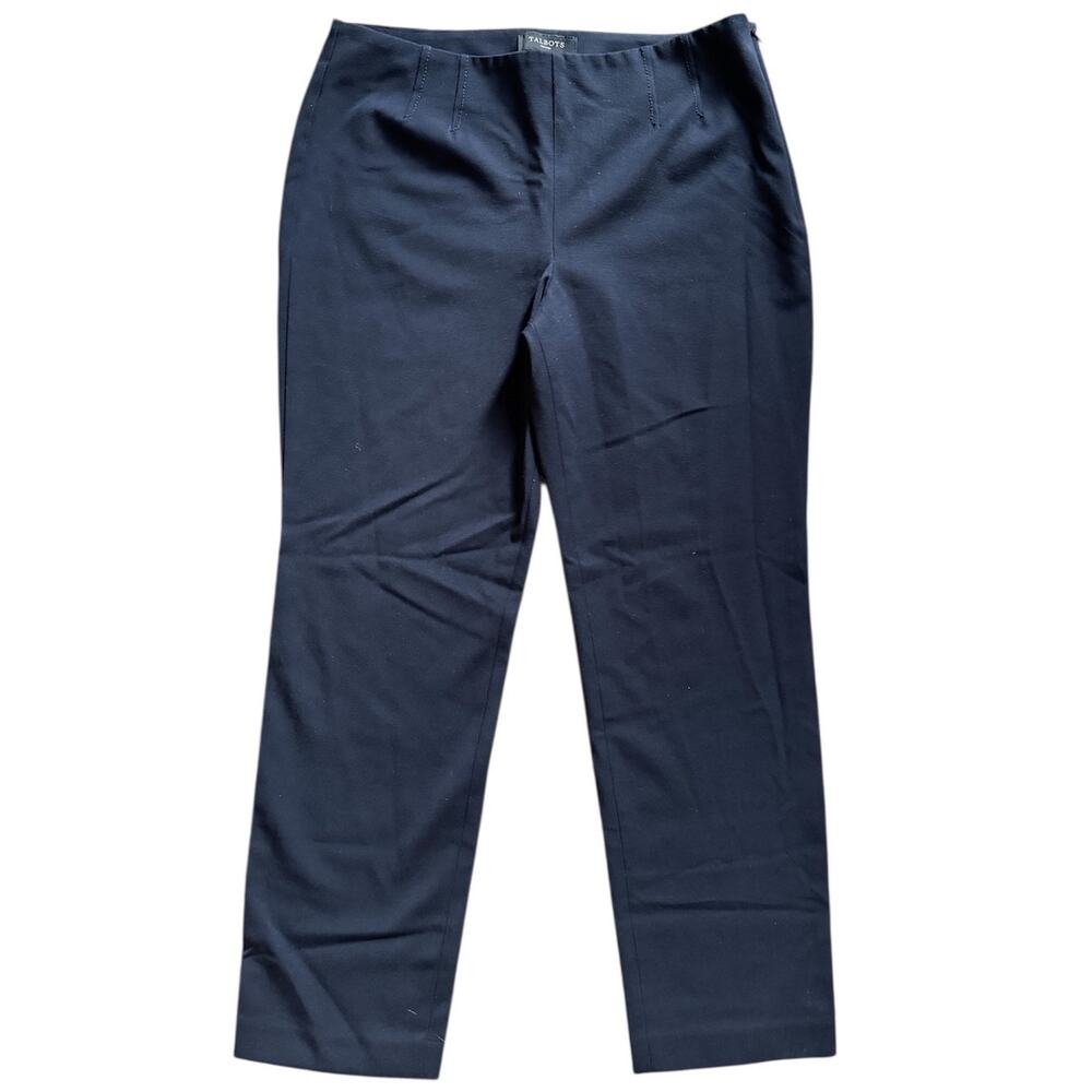 Talbots Petites Dress Pants Trousers Navy Blue Classic Career Wear Womens 12P